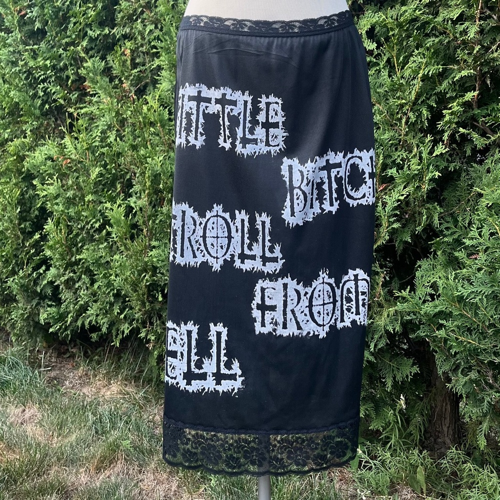 TROLL FROM HELL printed 1980s midi slip